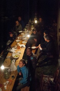 La tavolata a metà serata